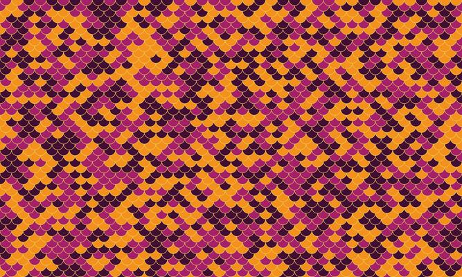 Vibrant snakeskin pattern in orange and purple hues. Perfect for fashion, textile design, or digital art projects.