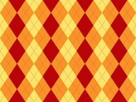 Vibrant argyle pattern in warm autumnal hues. Perfect for fallthemed designs, textiles, or backgrounds. This geometric design evokes feelings of warmth and tradition. vector