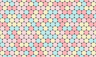 Abstract pastel circle pattern. A cheerful, repeating design of soft pink, blue, and yellow circles on a dark background. Ideal for website backgrounds, textile prints, and playful branding. vector
