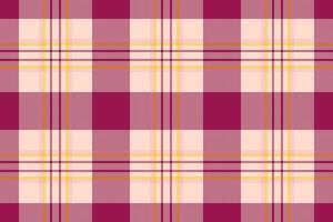 Indoor seamless texture, age check pattern fabric. Robe textile plaid tartan background in pink and light colors. vector