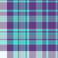 Vibrant teal and purple plaid pattern. Perfect for textile design, fashion, website backgrounds, or any project needing a stylish, textured backdrop. vector