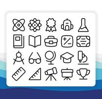 Outline Thin Line Education Icon Collection Pack for UI or User Interface vector
