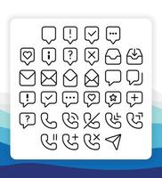 Outline Thin Line Communication Icon Collection Pack for UI or User Interface vector