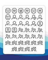 Outline Thin Line Users Icon Collection Pack for UI or User Interface vector