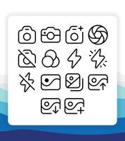 Outline Thin Line Images Icon Collection Pack for UI or User Interface vector