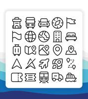 Outline Thin Line Travel Icon Collection Pack for UI or User Interface vector