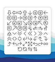 Outline Thin Line Arrows Icon Collection Pack for UI or User Interface vector
