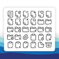Outline Thin Line Files Icon Collection Pack for UI or User Interface vector