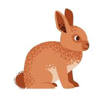 Cute rabbit illustration in flat style. Perfect for Easter, farming, or pet-related content. Features a hand drawn baby bunny character. vector