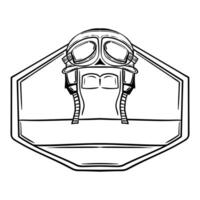 Vintage motorcycle helmet of Head protection for badge, emblem, and labels vector