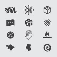 Minimal Logo Pack, 12 Versatile Icons for Branding and Design vector