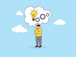 illustration of abstract concept of brain activity. Thinking , problem solving, brainstorming, ideas and fantasies, motivation and inspiration, finding solutions abstract metaphor. vector