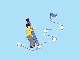 illustration Workflow or working process vector
