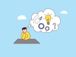 illustration of abstract concept of brain activity. imagination, problem solving, brainstorming, ideas and fantasies, motivation and inspiration, finding solutions abstract metaphor. vector