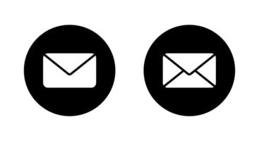 Envelope email, message, chat icon on black circle. Newsletter, mail sign symbol vector