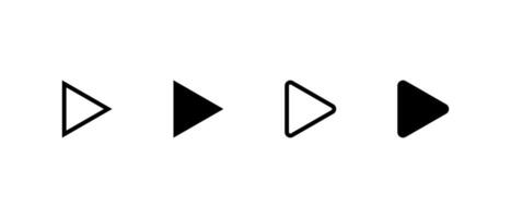 Play button icon set in generic design. Media player sign symbol vector