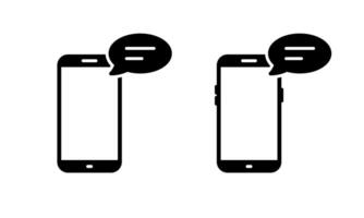 Message phone icon. Speech bubble with smartphone sign symbol vector