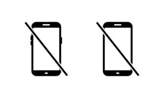 Crossed out mobile phone sign icon. No cellphone device symbol vector