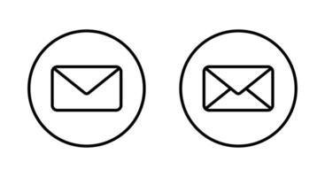 Envelope email, message icon on circle line. Newsletter web sign. Mail symbol vector