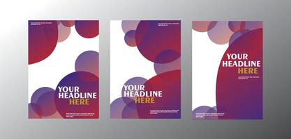 Editable book cover templates with horizontal bold dynamic colorful designs for professional annual report, magazine, booklet, proposal, portfolio, brochure, poster and projects vector