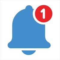A blue bell with a red number one on it vector