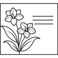 A flower coloring page with a blank space for the name vector