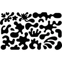 A black and white image of a bunch of different shapes vector