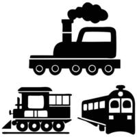 Train and steam engine vector