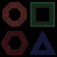 A set of four colored dots on a black background vector