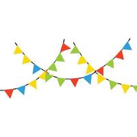 A bunch of colorful bunting flags on a white background vector