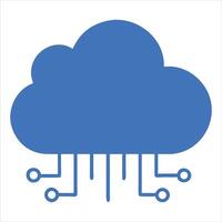 A cloud with a circuit board connected to it vector