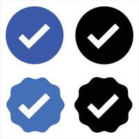 Four different check marks on a white background vector