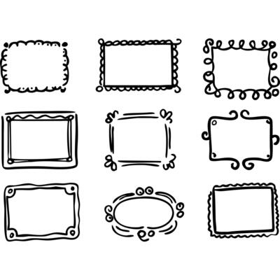 Hand drawn frames set