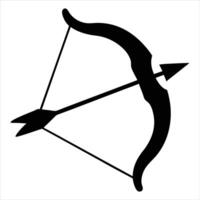 A bow and arrow silhouette on a white background vector