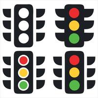 Traffic light icon set illustration vector
