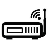 A black and white image of a computer with a wifi symbol vector