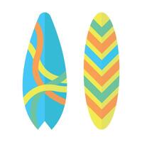 Surfboard icons with elements. Surfing. Beach, summer. vector