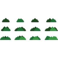A set of green trees on a white background vector