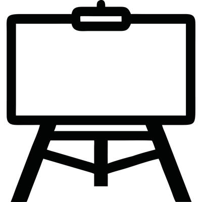 A black and white drawing board with a white board