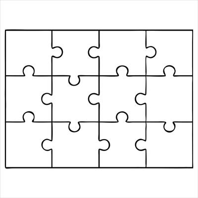 A puzzle piece template for a blank piece of paper