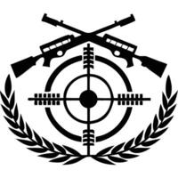 The emblem of the army is shown with two guns and a wreath vector