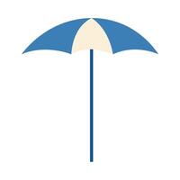 Umbrella protection from sun on hot summer day making safety shadow. Isolated simple flat element for design. vector