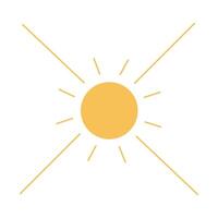 Sun simple flat isolated illustration. Summer element on transparent background vector
