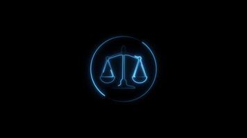 Justice Digital Technology Virtual Screen loop animation Isolated on Black Background video
