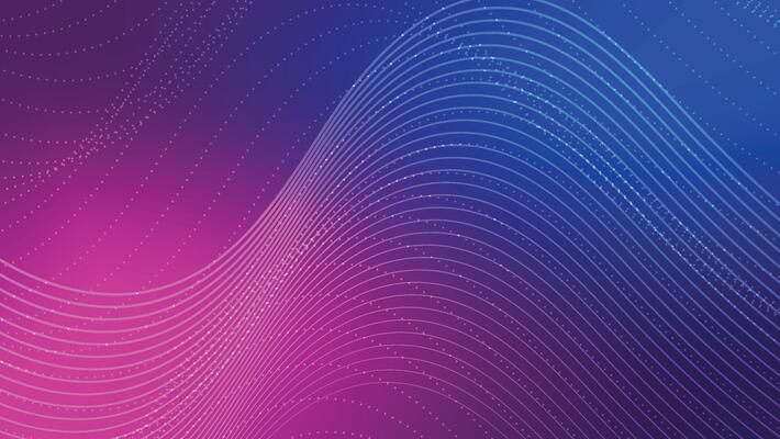 pink and blue background with abstract dynamic wave lines