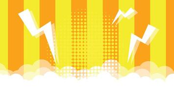 abstract yellow and orange color with white cloud and dots decoration vector