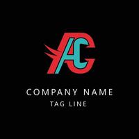 AC letter logo template design style vector