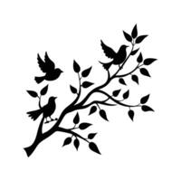 tree branches silhouettes design template vector