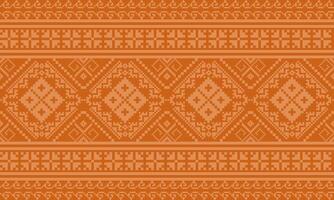 a detailed pattern composed of pixel designs with light orange square on dark orange background , design for fabric or various pattern printing works. vector