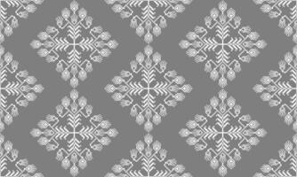 a detailed pattern composed of pixel designs with white flowers on gray background , design for fabric or various pattern printing works. vector